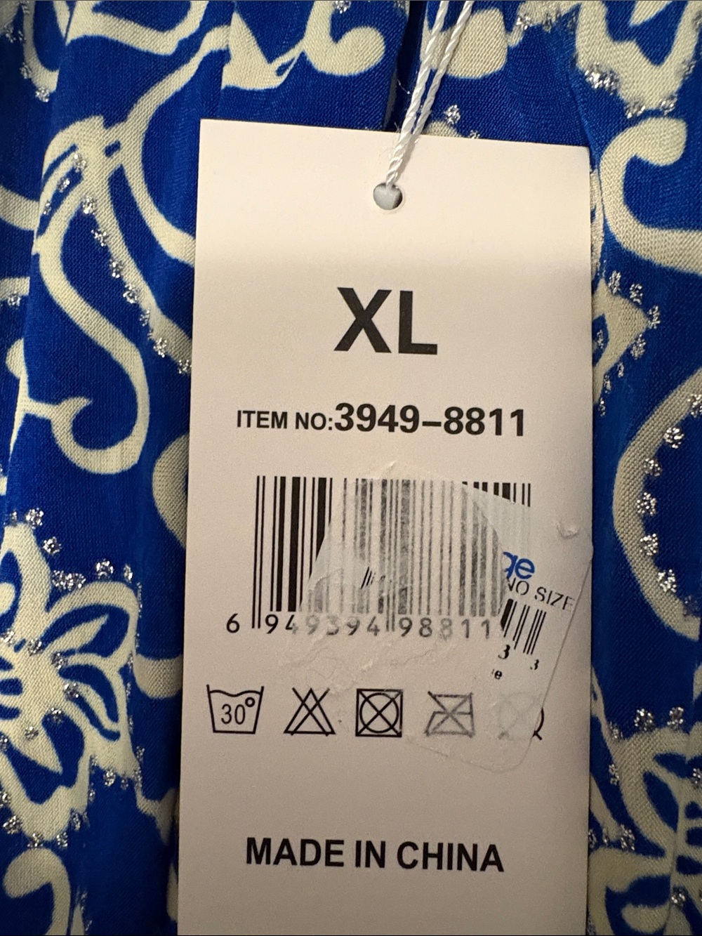 Blue and White Printed Maxi Dress with Smocked Waist- soft flowy and pretty! - Picture 12 of 12